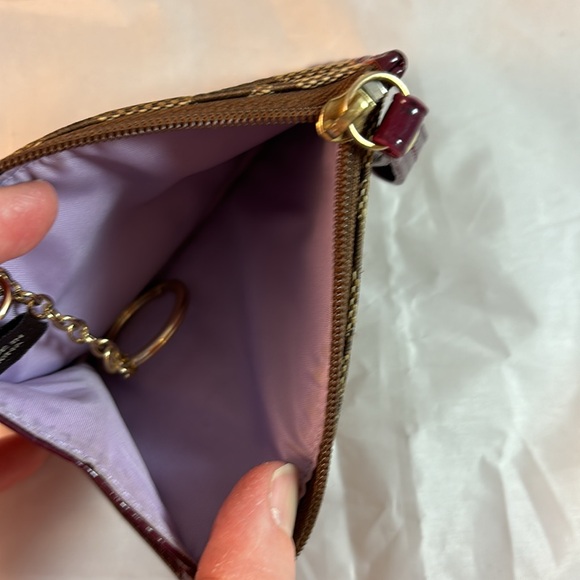 Coach Signature Canvas Tan Wallet with Plum Leather - Picture 5 of 8